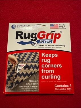 New NIP Optimum RugGrip No Curl Carpet Corner Grippers Rugs Runners safety item